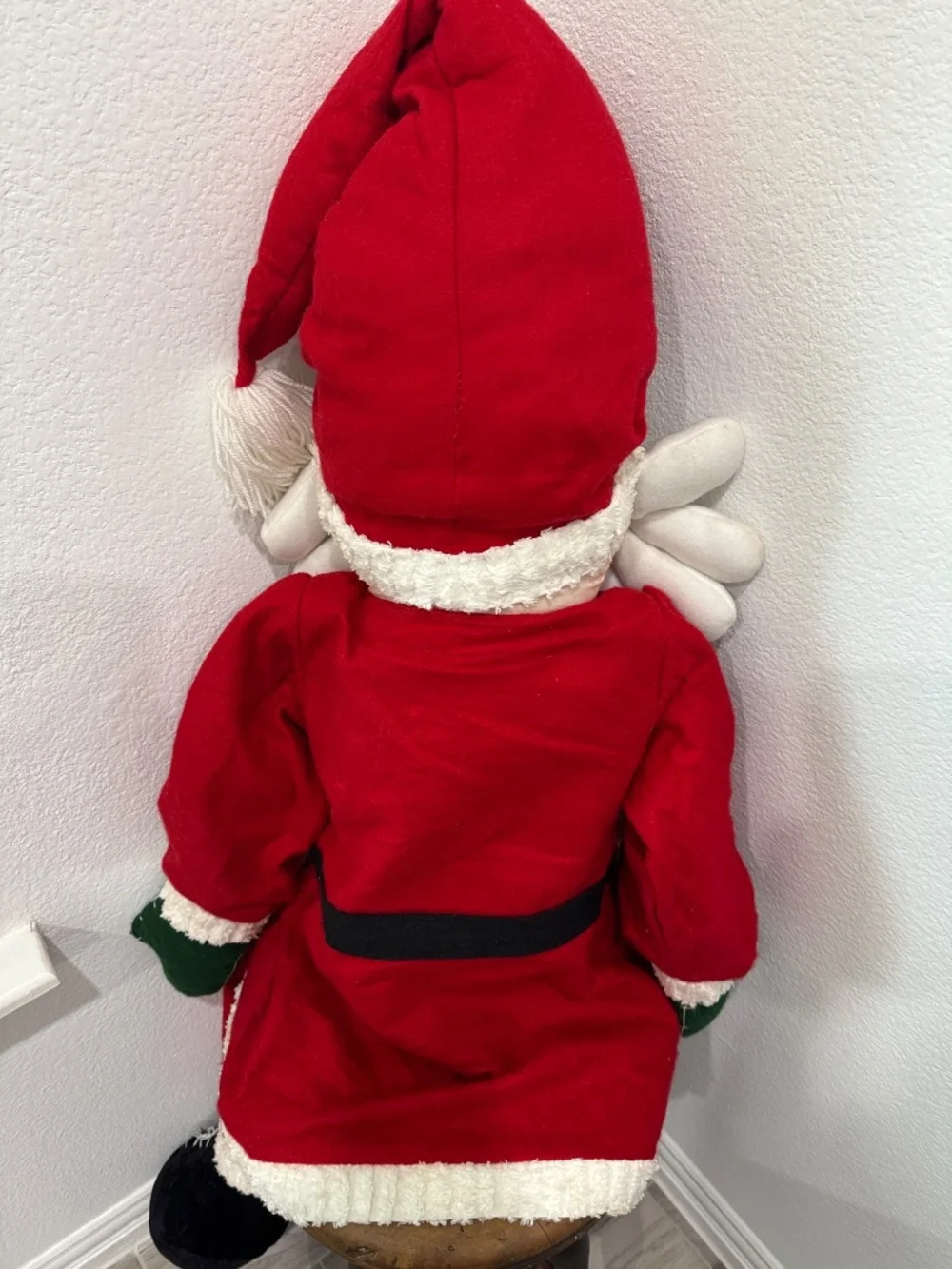 Vintage 4ft Giant Santa Claus Shelf Sitter Plush Folk Art Christmas Floor Doll